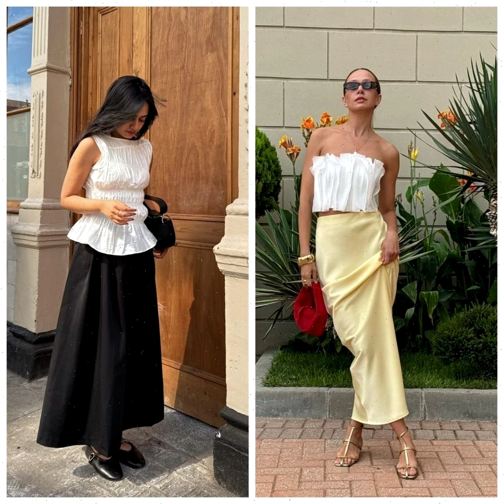 This understated variant of drapery, favored by influencers this summer, embraces smaller folds that lend a casual, approachable vibe. Larger pleats remain the province of evening glamor, while these refined creases suit daily wear effortlessly.